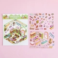 3D Fresh Fruit Cabin miniature scene PET sticker set with panda and rabbit theme - Fresh Fruit Cabin