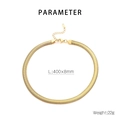 Flat 8mm gold snake chain necklace detail showing 400x8mm size and lobster clasp - Gold Necklace (KN282238-Z)