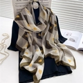 Checkered cotton-linen shawl with heart patterns and yellow diamond lattice motifs - Yellow Heart (YM220-2)
