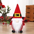 Christmas gnome cutlery holder with red knit hat and faux fur beard on festive background - Belt Legs