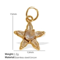 Gold-plated star pendant in stainless steel and zircon with 15mm by 13mm dimensions - Gold Zircon Star Pendant