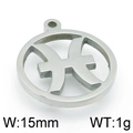 Ciondolo Pesci argento in acciaio inossidabile, accessorio gioielli DIY da 15mm - Pesci Acciaio