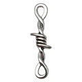 Ciondolo a cuore in filo spinato argento per creazione di bracciali e collane fai-da-te - 1 Connettore Piccolo Filo Spinato (9x34mm)