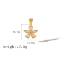 Détail du pendentif fleur en zircon or 18 carats avec dimensions 16,2mm x 14,8mm et poids 3,5g - Pendentif Fleur à Cinq Pétales 16mm (TP3313) / Or 18 carats