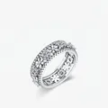 S925 Sterlingsilber Gänseblümchen Ring mit Blumendetails und funkelnden Zirkonia-Steinen - US Größe 7 / 925 Sterlingsilber
