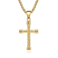 Collana con ciondolo a croce dorata intrecciata con catena box in acciaio inossidabile - Solo ciondolo / Oro