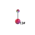 Detailed macro view of butterfly belly button ring with iridescent shimmering gradient balls - Colorful Gradient Glitter Balls