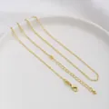 14K gold plated necklace chain with lobster clasp and adjustable extension link - Flat Cable Chain / 18K Gold