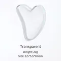 Transparente Herz-Gua-Sha-Schaber aus Harz, 20g Gewicht und 8.5x5.5x0.6cm Größe - Transparent