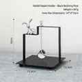 Modern black metal rabbit napkin holder with silver sculpture and glass ball weight - Black Lying Rabbit