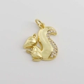 Exquisite golden squirrel pendant with micro-inset zircons on white background - 14-Squirrel