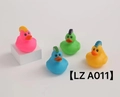 Set of four punk style rubber ducks in pink, green, blue and yellow with mohawk hairstyle - 4Pcs Mohawk Haircut Duck Set LZA011