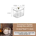 Organizzatore cosmetico trasparente a 2 scomparti con coperchio per dischetti di cotone - Bianco Trasparente