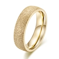 Polished gold stainless steel ring with a frosted sandblasted finish at 45-degree angle - US Size 5 (Circumference 49mm) / 5MM Frosted Style (XBK25126) / Gold