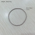 Detail of 2.5mm silver stainless steel beads with 4.5g weight and 82pcs count specs - Elastic Cord-2.5mm