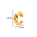 Golden C-shaped ear cuff with measurements 1.67cm by 1.51cm in minimalist design - Wave Texture (2626-3#) / Gold