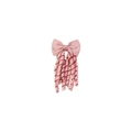 Pink ribbon bow hair tie with spiral streamers for girls and kids hair styling - Pink