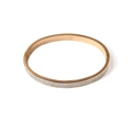 Elegant rose gold titanium steel bracelet with double rows of sparkling crystals - Rose Gold