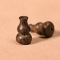 Polished small wooden gourd beads with natural grain for DIY prayer bracelet making - Tiger Stripe Wood Gourd