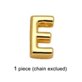 Polished gold-plated letter E pendant charm for DIY jewelry bracelets and necklaces - Letter E
