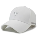 Gorra de béisbol blanca con logotipo de metal plateado y detalle lateral DFSONGE - Ajustable / Blanco