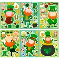St. Patrick's Day DIY Leprechaun puzzle sticker sheets set for kids craft and holiday decor - St. Patrick's Day Lucky Stickers