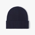 Gorro de punto acanalado grueso azul marino oscuro con dobladillo ancho para invierno - Azul marino