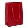 Classic red paper gift bag featuring durable woven rope handles and a sturdy structure - 119*55*160mm / Red