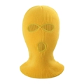 Winter knitted yellow Balaclava with three-hole design for outdoor skiing and cycling - 3-Hole Design / Lemon Yellow