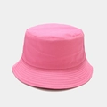 Vibrant hot pink cotton bucket hat with multi-row stitching and durable canvas texture - Rose Red