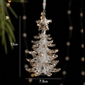 Clear acrylic Christmas tree ornament with gold glitter accents and top star detail - Crystal Christmas Tree