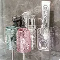 Organizer da bagno a parete con bicchieri testurizzati blu e rosa e supporto argento - 2 Bicchieri (Rosa e Blu) + Fiocco + Dispenser + Coniglio