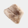 Winter fluffy faux fur bucket hat in warm gradient brown color with soft plush texture - M (56-58cm) / Rainbow 6