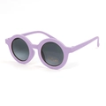 Children's round retro sunglasses in matte lavender purple with dark protective lenses - Sand Purple (Standard)