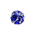 Single 6cm blue and silver metallic foil crinkle ball pet cat toy on white background - 6cm Crinkle Ball / Blue and Silver