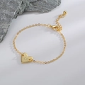Bracelet cœur doré avec pendentif lettre U et chaîne réglable pour femmes - Lettre U
