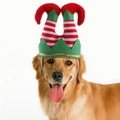 Christmas pet elf headband with red and white striped legs for dogs and cats - Red and White Striped Clown Hat
