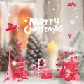 Pink and red Christmas static stickers set with 3D Carousel and Eiffel Tower decor - HYC-90 Pink Fairground