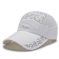 Gorra de béisbol blanca de secado rápido con malla transpirable y patrones geométricos grises - Ajustable / Blanco