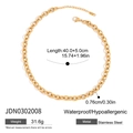 Detaillierte Größenangaben für die klobige Gliederkette aus 18K Gold und Edelstahl - Breiter Gliederkettenstil (JDN0302008)
