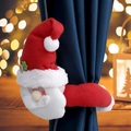 Christmas Santa Claus plush curtain buckle tieback for festive home and window decoration - Horizontal Santa Claus