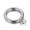 Pendente con connettore geometrico a doppio anello tondo in acciaio inox lucido - Accessorio Pendente ad Anello Tondo Geometrico (KLJ658-Z)