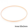 Minimalist 18k rose gold plated stainless steel bangle with 55x3mm inner diameter size - 3mm Rose Gold Single Ring (68mm Inner Diameter)