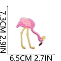 Pink flamingo embroidery patch with gold crown, 7.3cm x 6.5cm, DIY iron-on accessory - Style 5/Flamingo With Crown
