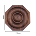 Octagonal walnut wood bead design tray with concentric circular grooves and dimensions - Black Walnut / Octagonal