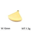 Gouden titanium stalen waaier hanger, 15mm breed, 1,3g voor sieraden maken - 15mm / Goud Kleur (15mm)