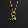 14K vergulde roestvrijstalen ketting met letter A en gele edelsteen hanger - Goud / 40+5cm Kettinglengte / Letter A