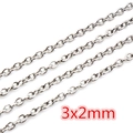 3x2mm stainless steel chain links for DIY necklaces and jewelry making accessories - CH-12 (3x2mm) / Steel