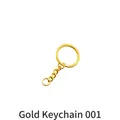 Goldener Schlüsselanhänger mit flachem Ring und kurzer Kette für DIY-Projekte 001 - Goldener Schlüsselring-Stil