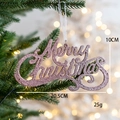 Scritta decorativa Merry Christmas rosa glitterata appesa all'albero di Natale - Rosa